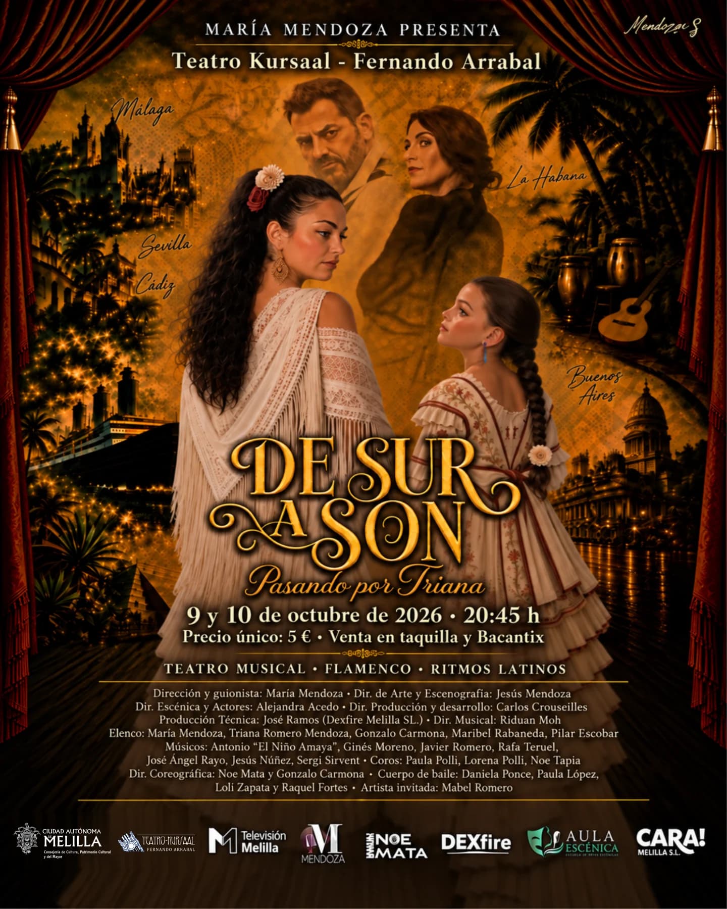 Cartel de De Sur a Son: 9 y 10 de octubre de 2026, 20:45, Teatro Kursaal.